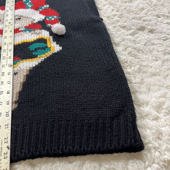 Vintage Potomac Collection Black Sweater Vest 1X Christmas Holiday made in Korea - Picture 5 of 6